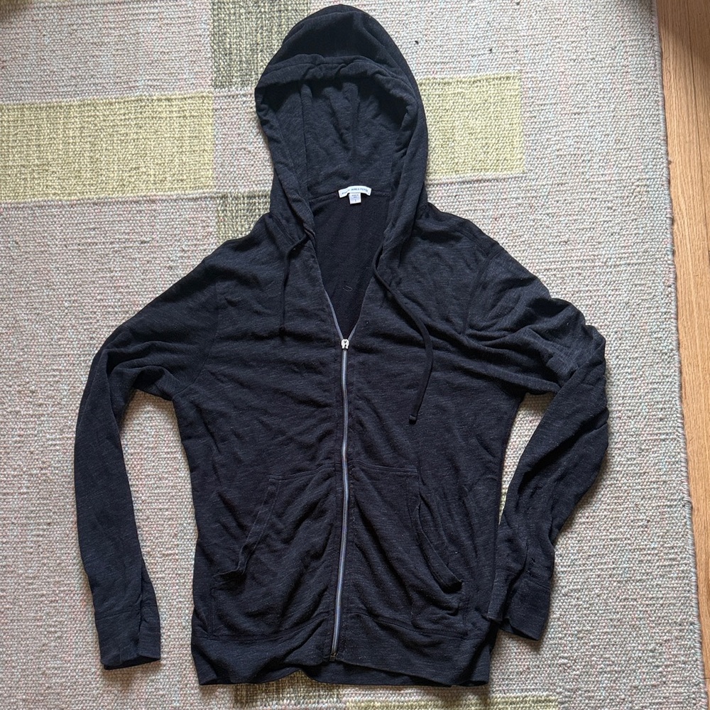 James Perse Black Zip Hoodie